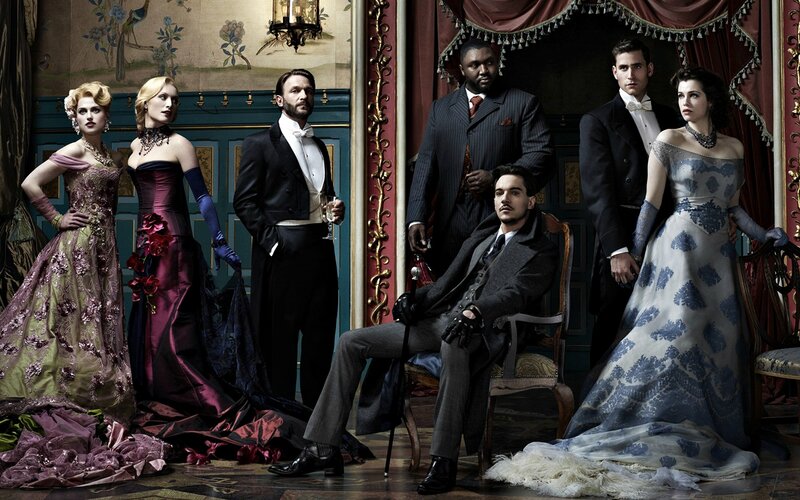 Six People in Formal Wear — Black, Dramatic, Photograph