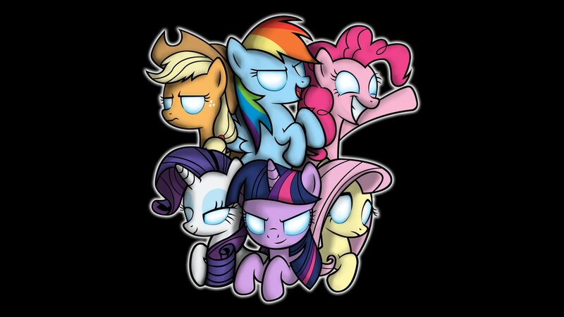 Six Ponies Huddled Together