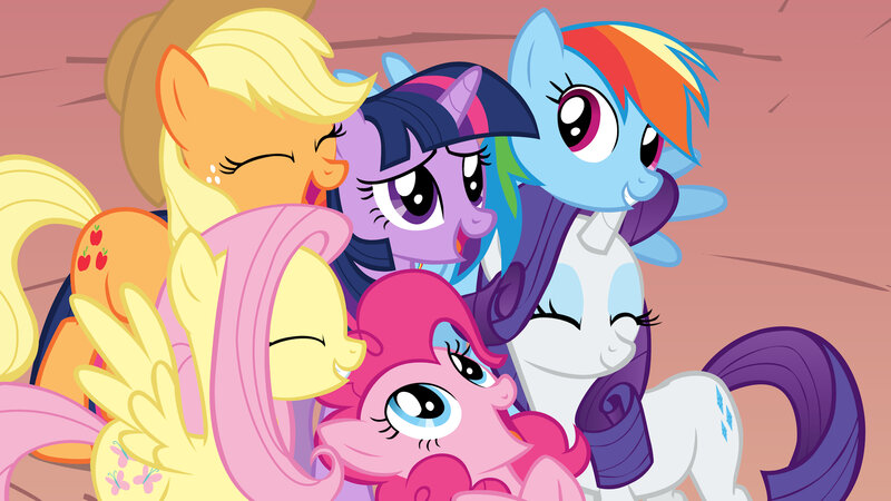 Six Ponies Hugging