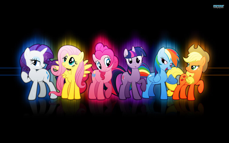 Six Ponies in a Line
