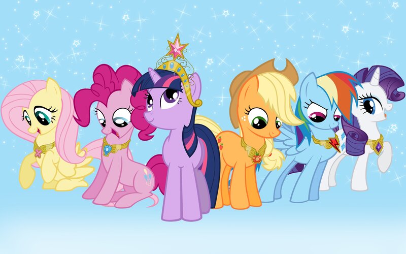 Six Ponies in Crowns