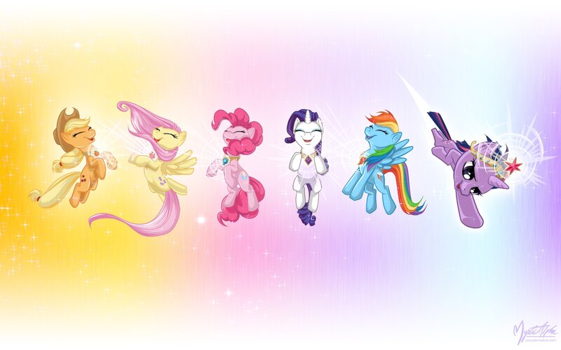 Six Ponies in Flight