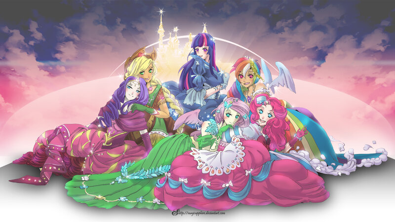 Six Ponies in Gowns