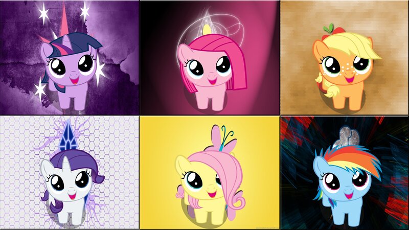 Six Ponies in Panels — Purple, Playful