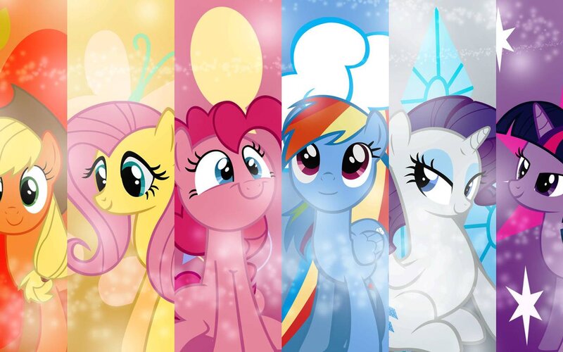 Six Ponies in Vertical Panels