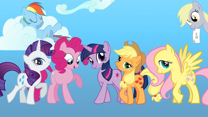 Six Ponies Standing — Blue