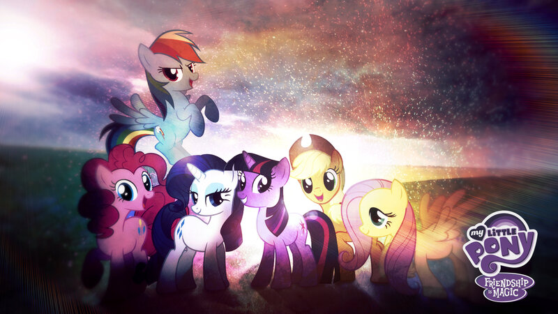 Six Ponies Standing Together
