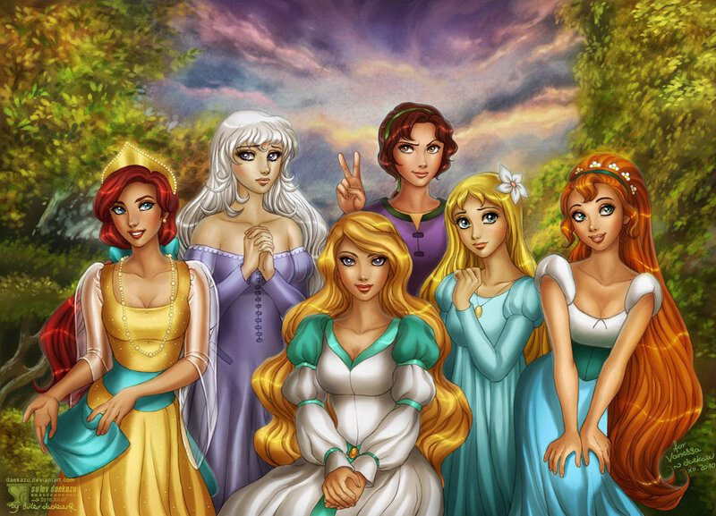 Six Princesses in Garden — Green