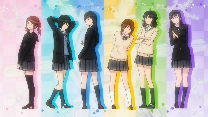 Six Schoolgirls in Uniforms — Black