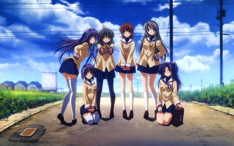 Six Schoolgirls on Road