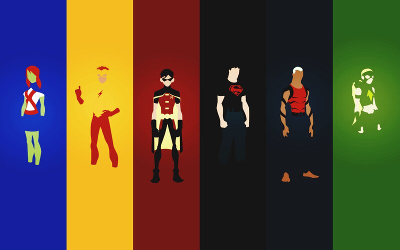 Six Superheroes in Silhouette
