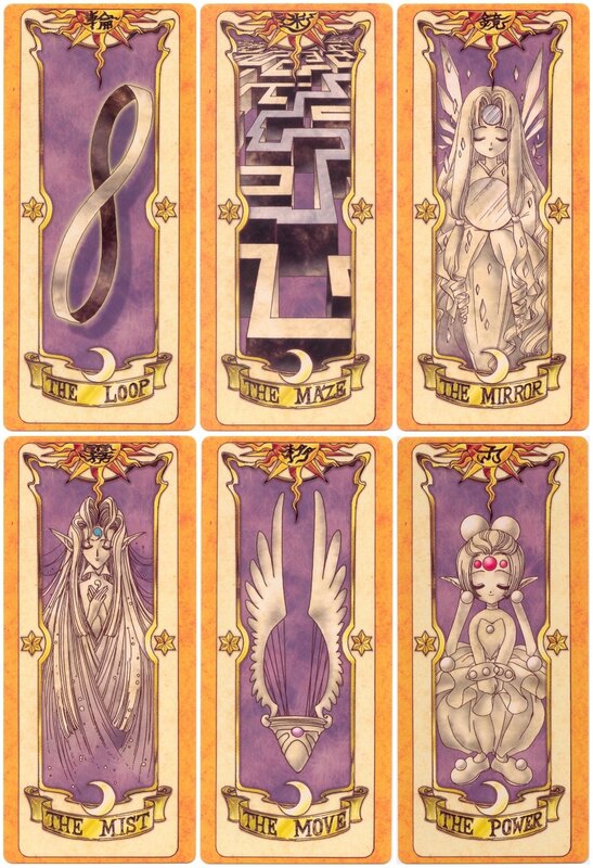 Six Tarot Cards — Purple, Mystical, Manga