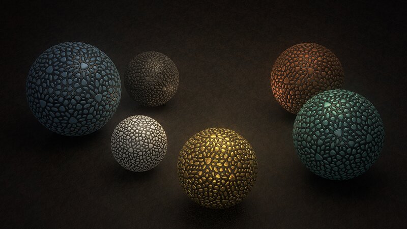 Six Textured Spheres