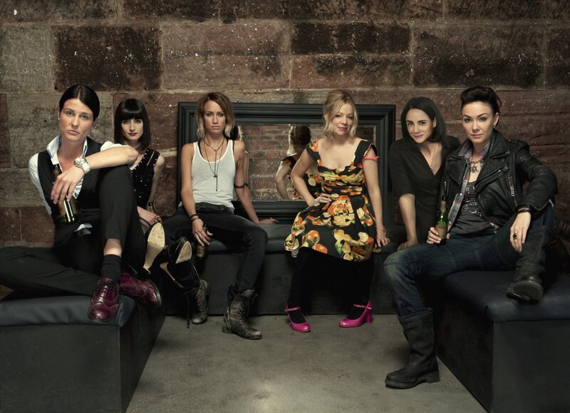 Six Women Sitting on Bench