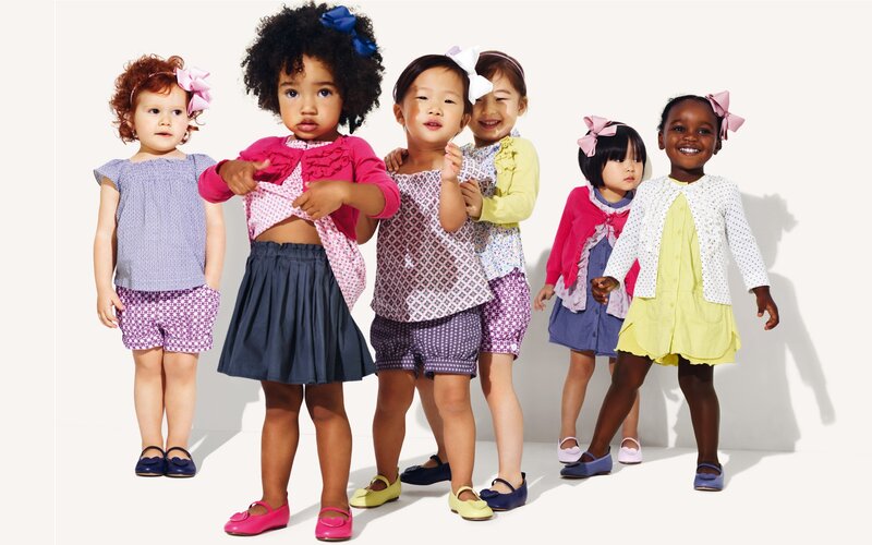 Six Young Girls in Dresses