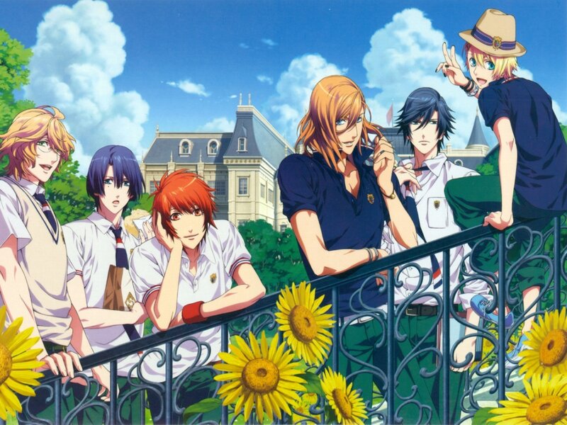Six Young Men on Balcony