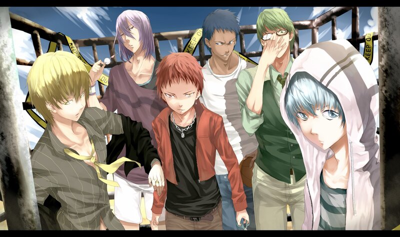 Six Young Men Standing — Blue