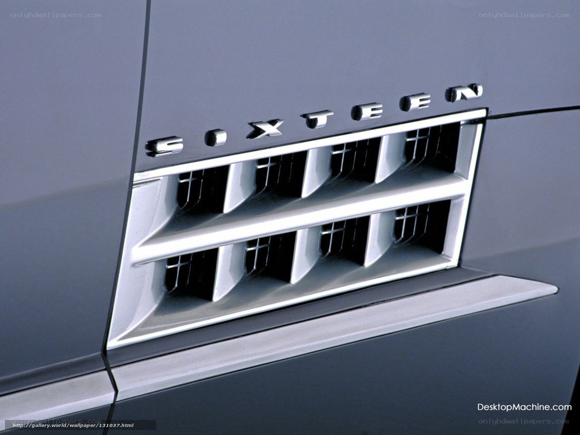 Sixteen car emblem close-up