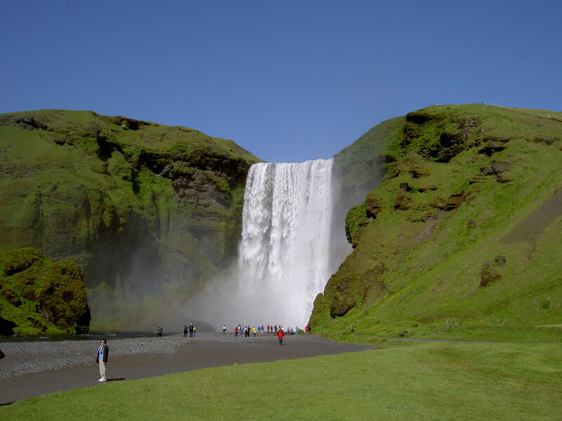 Skógafoss Waterfall — Green, Serene, Afternoon