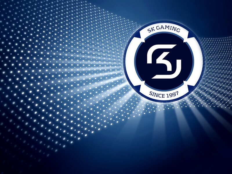 SK Gaming logo on blue background