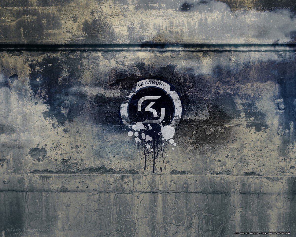 SK Gaming logo on concrete wall