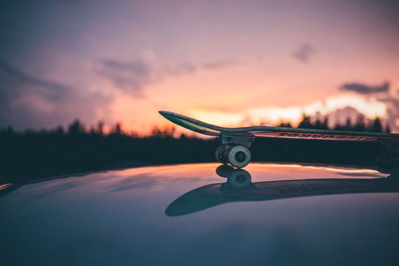 Skateboard at sunset