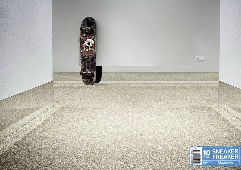 Skateboard in gallery space