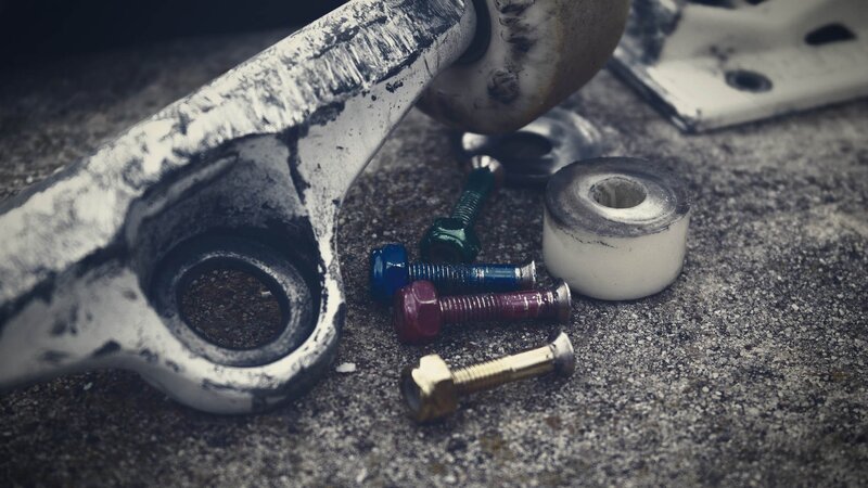 Skateboard Parts on Ground