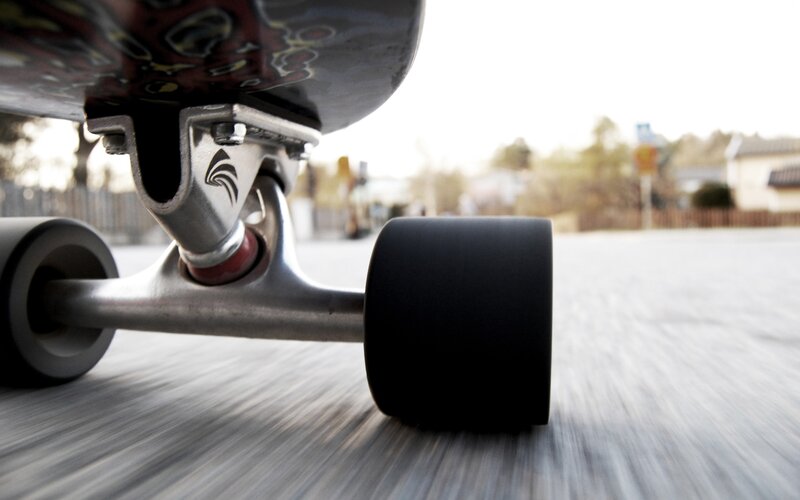 Skateboard Wheels in Motion — Black
