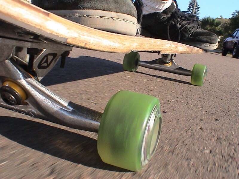 Skateboard Wheels in Motion — Green
