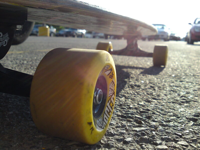 skateboard wheels on pavement
