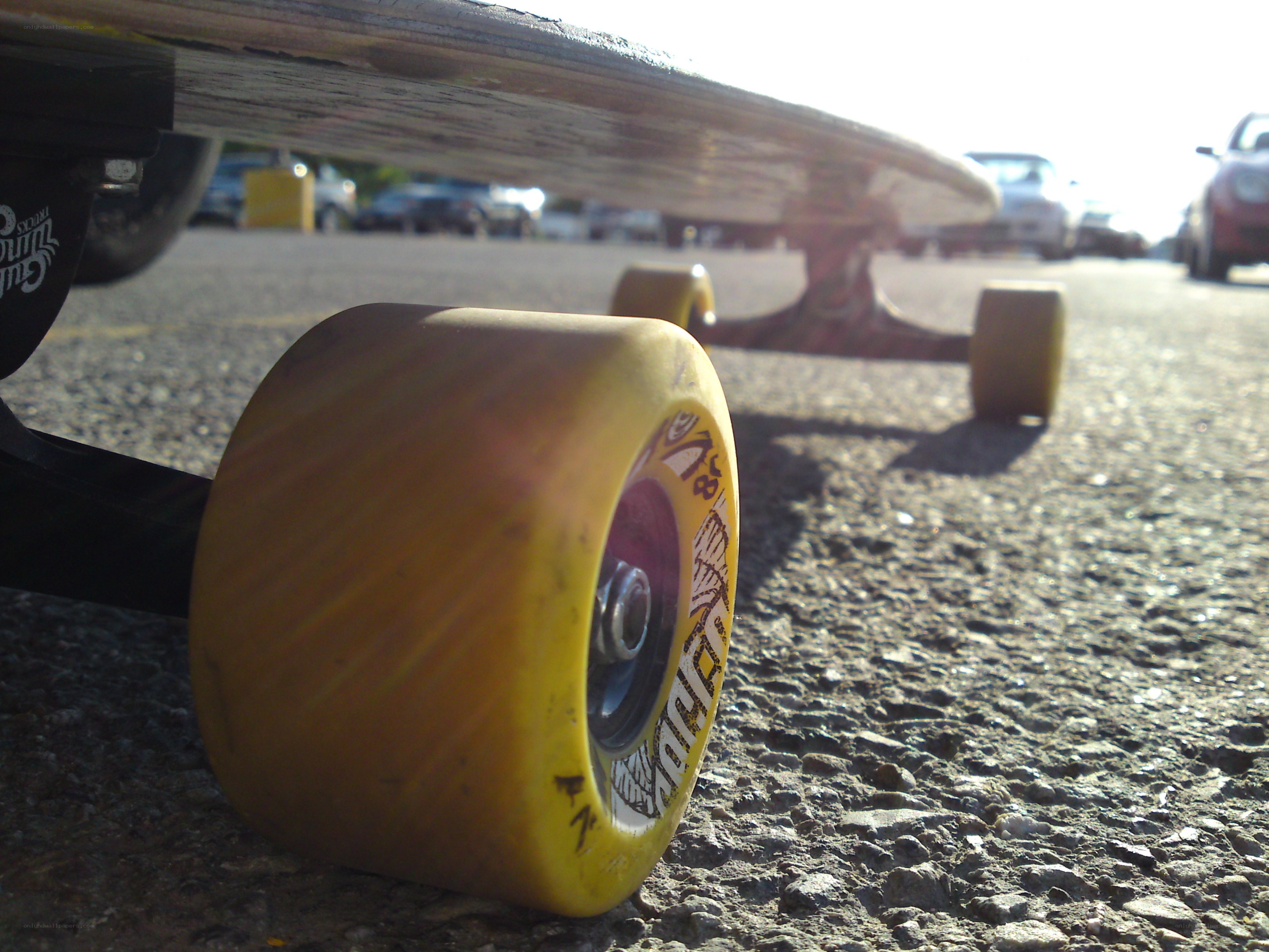 skateboard wheels on pavement