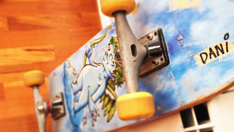 skateboard with custom graphic