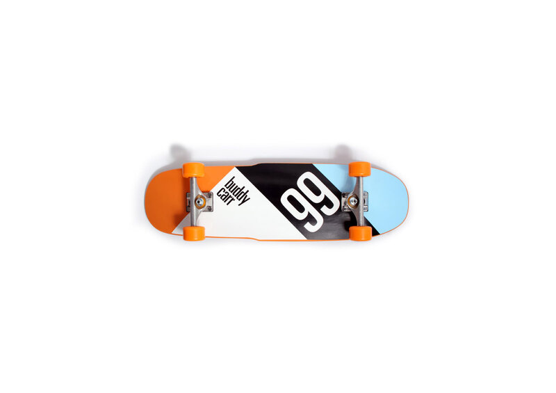Skateboard with Orange Wheels