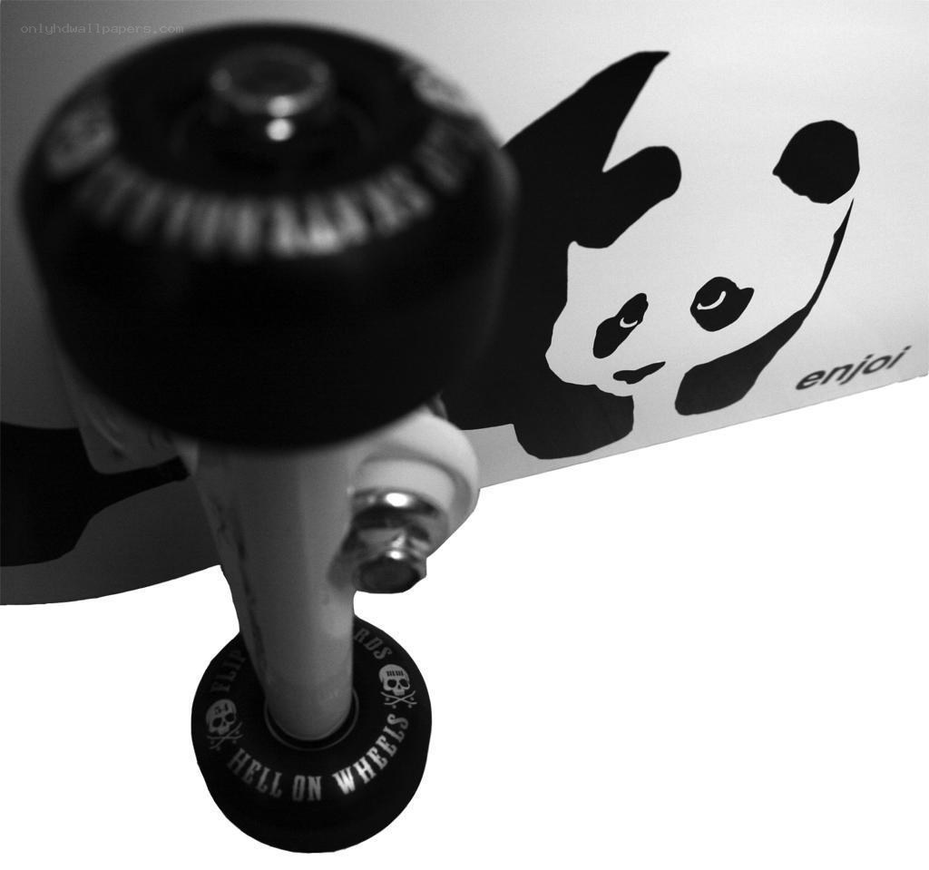 skateboard with panda design