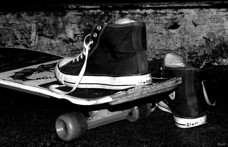 Skateboard with Sneakers