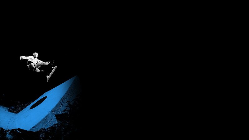 Skateboarder in Mid-air — Black, Dramatic, Night