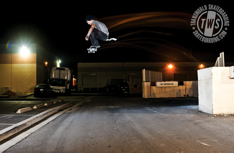 Skateboarder in Mid-air — Black, Dramatic