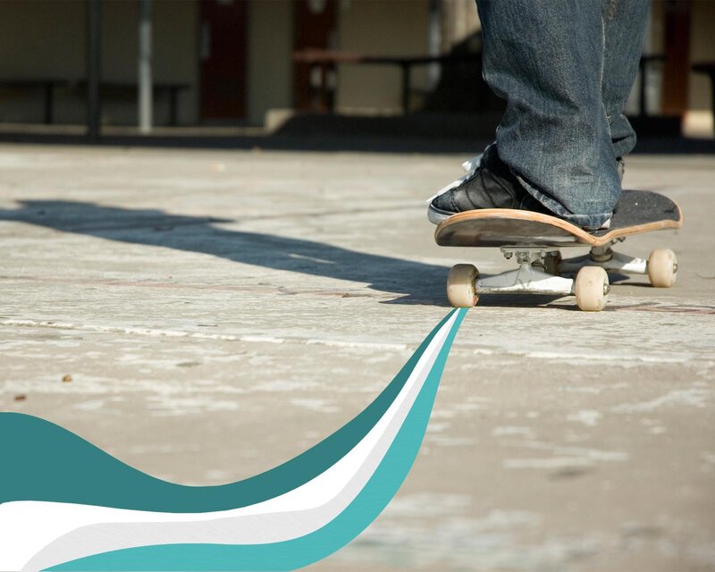 skateboarder on concrete