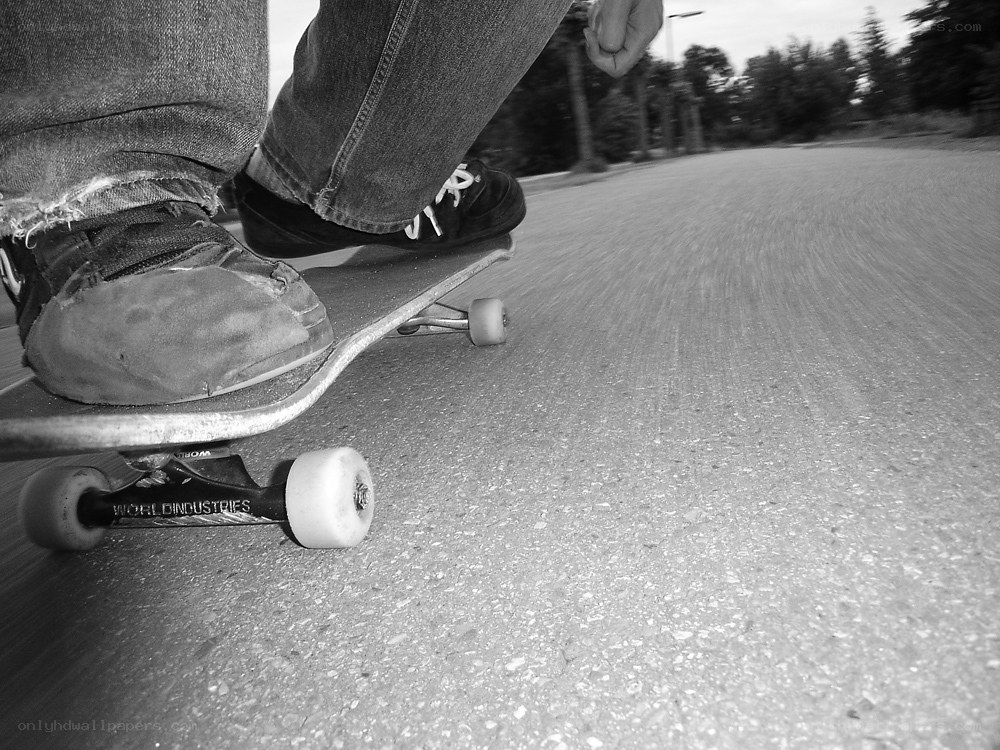 skateboarder on pavement