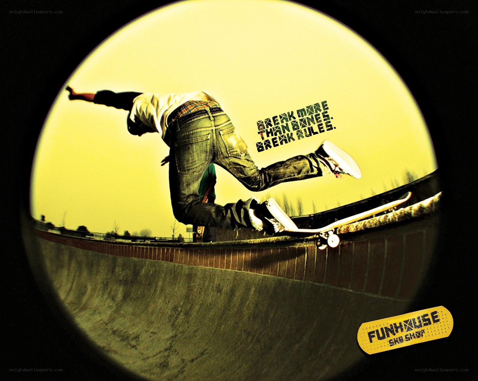 Skateboarder performing trick