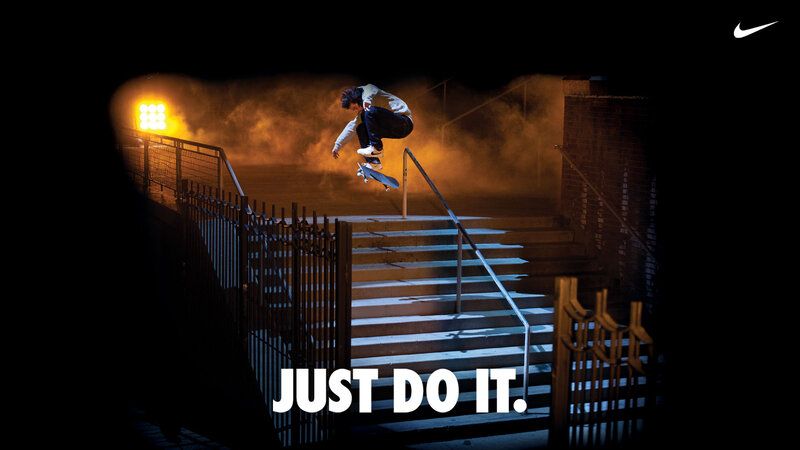 Skateboarder Performing Trick — Black, Dramatic
