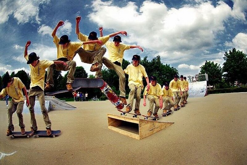 Skateboarders in Motion