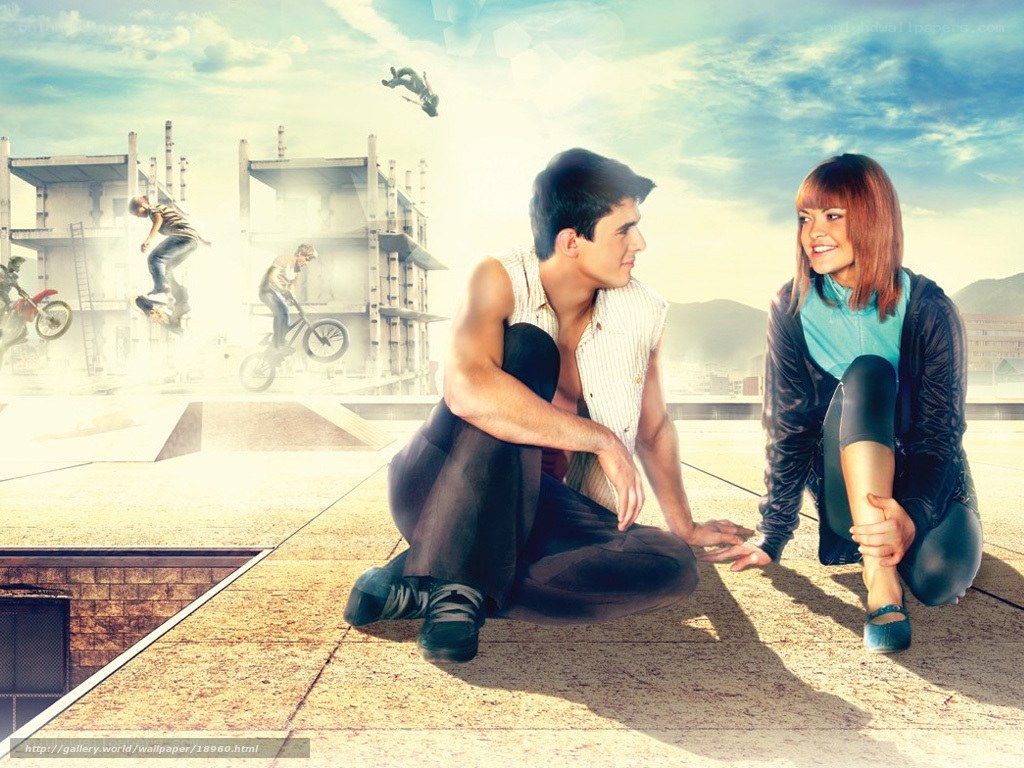 Skateboarders on a rooftop