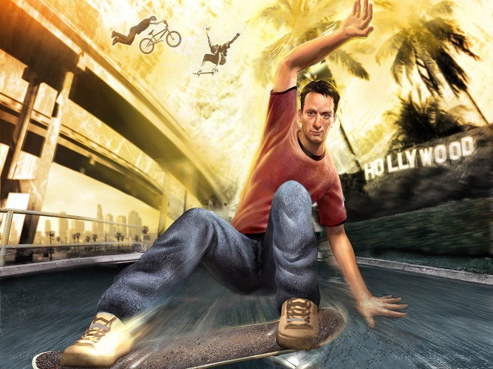 Skateboarding in Hollywood