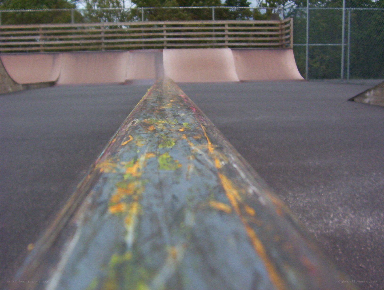 skatepark rail close-up