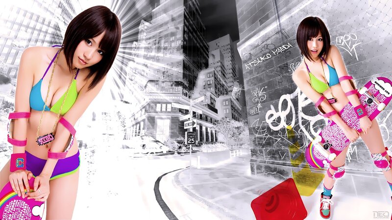 skater girl in city