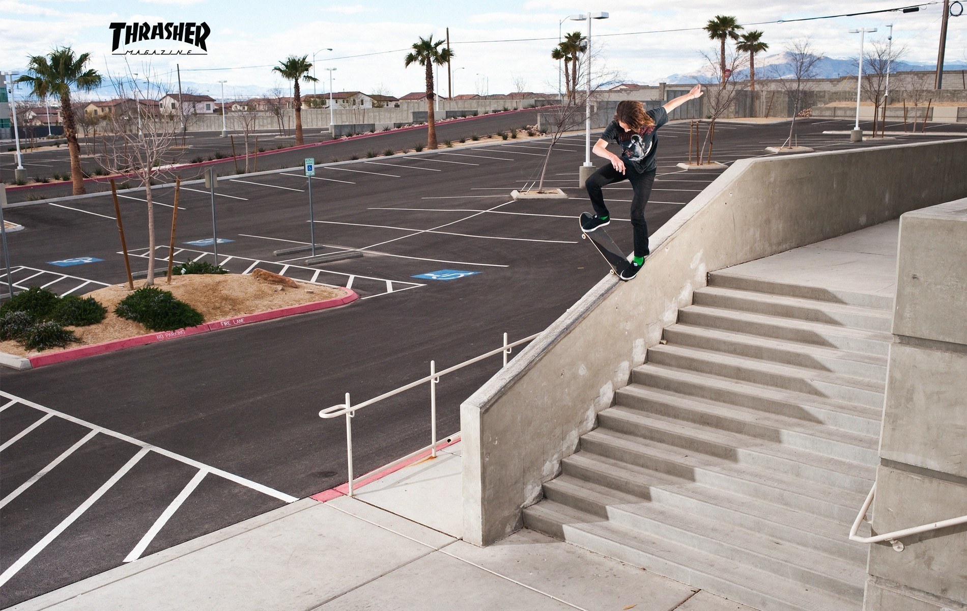 Skater grinding a rail