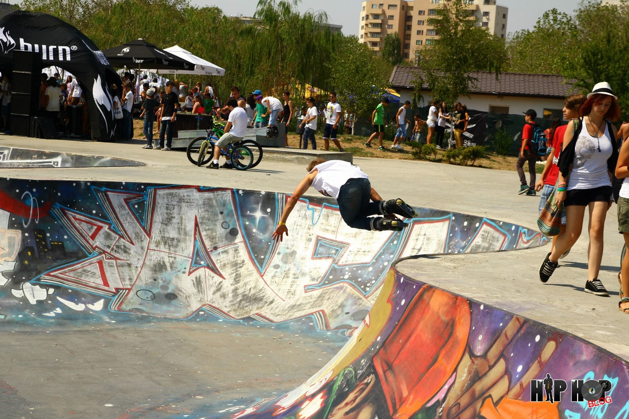 Skater in a graffiti park