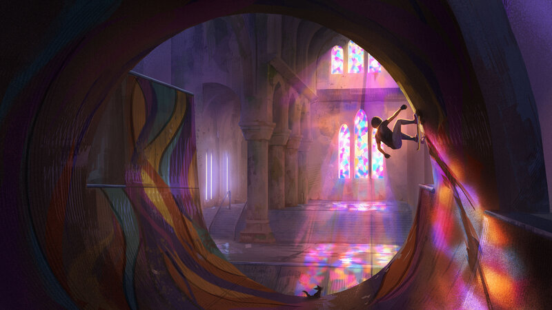 Skater in Church